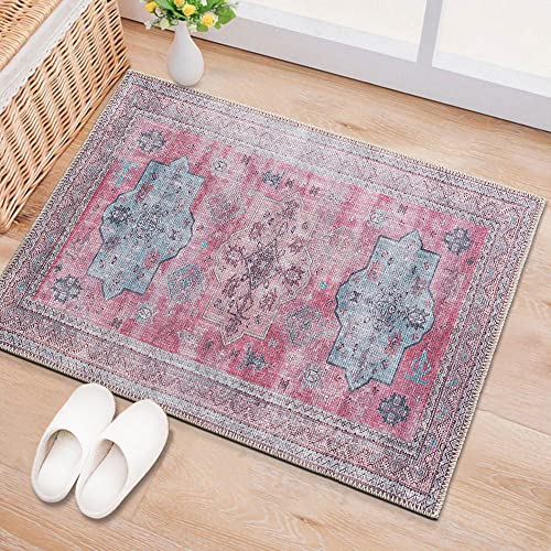 Rugshop Distressed Transitional Bohemian Stain Resistant Flat Weave Eco Friendly Premium Recycled Machine Washable Area Rug 2'1"x3' Multi