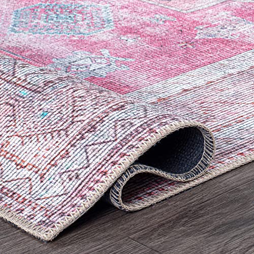 Rugshop Distressed Transitional Bohemian Stain Resistant Flat Weave Eco Friendly Premium Recycled Machine Washable Area Rug 2'1"x3' Multi