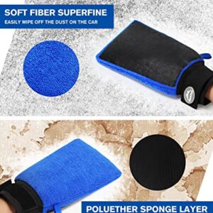 2 Pack Clay Mitt, WEEKSUN Clay Mitt For Car Detailing With Elastic Strap Veicer0, Clay Bars Auto Detailing Mitt, Scratch-free Safe Clay Eraser Mitt for Car Detailing Cars Paint Polishing Clay Bar Tool