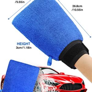 2 Pack Clay Mitt, WEEKSUN Clay Mitt For Car Detailing With Elastic Strap Veicer0, Clay Bars Auto Detailing Mitt, Scratch-free Safe Clay Eraser Mitt for Car Detailing Cars Paint Polishing Clay Bar Tool