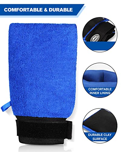 2 Pack Clay Mitt, WEEKSUN Clay Mitt For Car Detailing With Elastic Strap Veicer0, Clay Bars Auto Detailing Mitt, Scratch-free Safe Clay Eraser Mitt for Car Detailing Cars Paint Polishing Clay Bar Tool