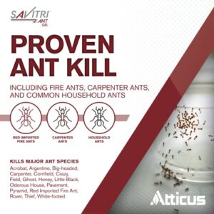 Savitri Ant Gel Bait (4 x 30 Grams) by Atticus (Equivalent to The Leading Brand) - Indoxacarb Ant Control for Indoor and Outdoor Use