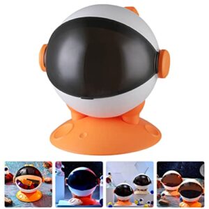 Zerodeko Desktop Trash Can Astronauts Garbage Bucket Small Container Bin Spaceman Shape Wastebasket with Lid Makeup Brush Holder Pen Pencil Cup for Home Office