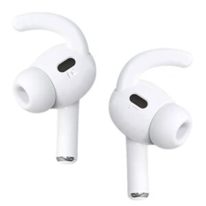 ALXCD Sport Eartips Hook Compatible with AirPods Pro 2 Earbuds 2nd Gen 2022, Anti Slip Anti Lost Silicone Earbuds Covers Ear Hook Eartips, Compatible with AirPods Pro 2, 6 Pairs Black White Clear