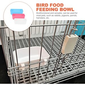 POPETPOP 3pcs Bird Feeding Dish Cups Parrot Food Feeder Bowl Water Feeding Plate Bird Cage Accessories for Parakeet African Greys Conure Cockatiels Lovebird Budgie Chinchi