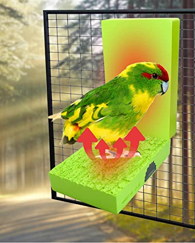 Bird Heater for Cage Bird Perch Stand Warmer Snuggle Up Fit for African Grey, Parakeets, Parrots, Small Birds, Hamsters, Hedgehogs, Chinchillas and Other Animals, 12V 3.3"x6" Cross Section