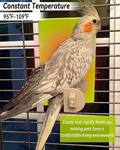 Bird Heater for Cage Bird Perch Stand Warmer Snuggle Up Fit for African Grey, Parakeets, Parrots, Small Birds, Hamsters, Hedgehogs, Chinchillas and Other Animals, 12V 3.3"x6" Cross Section