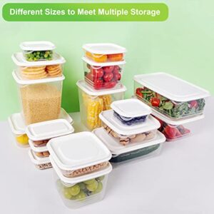 AdanZst 34-Piece Reusable Food Storage Containers with Lids, Plastic Meal Prep Storage Food Grade Kitchen Organizer, Stackable Freezer Containers, Microwave & Dishwasher Safe