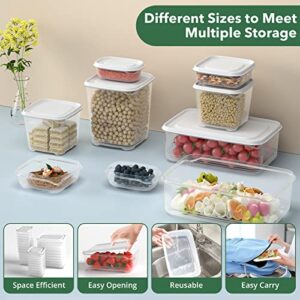 AdanZst 34-Piece Reusable Food Storage Containers with Lids, Plastic Meal Prep Storage Food Grade Kitchen Organizer, Stackable Freezer Containers, Microwave & Dishwasher Safe