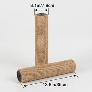 NEUMIHARO 9.8" to 21.7" 25cm to 55cm M8 M10 Scratching Post Replacement Jute Pole for Cat Tree (M8, 13.8in/35cm)