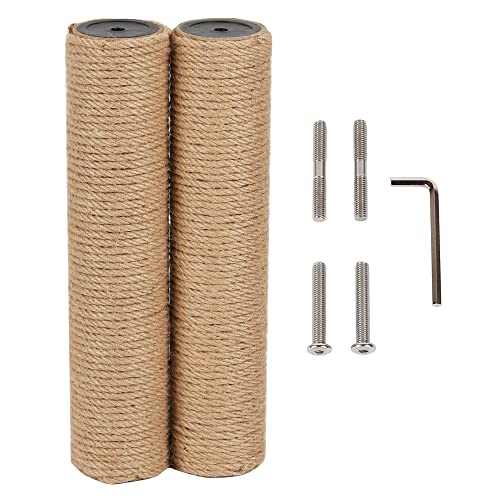 NEUMIHARO 9.8" to 21.7" 25cm to 55cm M8 M10 Scratching Post Replacement Jute Pole for Cat Tree (M8, 13.8in/35cm)