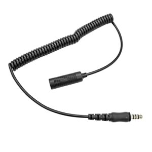 juyode helicopter civilian headset extension line single cable coiling type general aviation headphone extension used to expand u-174/u plugs to connect helicopters aircraft jack (coiling style)