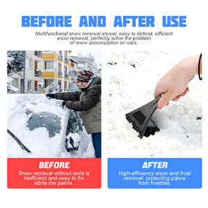 2 PCS Car Snow Shovel Scraper, Ice Frost Cleaning Tools, Auto Snow Removal with Foam Handle, Universal for Car Truck SUV Windshield and Window, Mirrors, Scratch-Free Car Winter Accessories (Black)