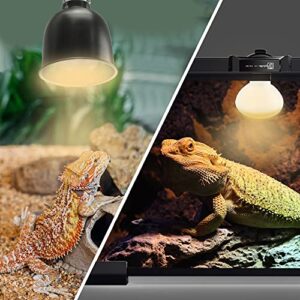 LUCKY HERP New Upgrade 100W Reptile Heat Lamp Bulb (3rd Gen, Safer), Amphibian Basking Spot Light Bulb, UVA Reptile Daylight Bulb for Turtle, Bearded Dragon, Lizard Heating Use (2 Pack)