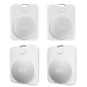 key finder 4 pack, key locator bluetooth tracker with loud beep sound, smart wallet bag luggage tracker tag for find my app (ios only), 120 feet remote control anti-lost tracker item remote finder