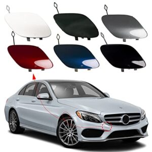 czshiyue front bumper tow hook cover towing eye cap fit for mercedes-benz w205 c-class sedan c300 c400 c43amg 2015 2016 2017 2018 a2058850724 (black, right passenger side)