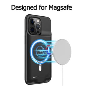 Battery Case for iPhone 13 Pro Max, Newest 10800mAh Portable Protective Charging Case with Wireless Charging Compatible with iPhone 13 Pro Max (6.7 inch) Battery Pack Charger Case with Carplay -Black