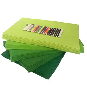 mililanyo 40pcs wool felt fabric sheets 20x30cm soft non woven assorted color felt fabric squares sewing patchwork felt craft for diy (green series)