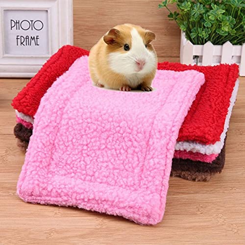 DIEWU Soft Warm Hamster Guinea Pig Mats, Fleece Cage Liners Bathe Towels for Small Animals Hedgehog Chinchilla(Light Brown)