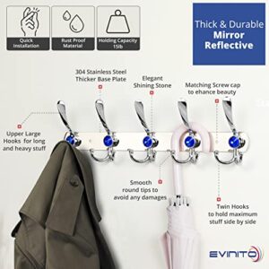 EVINITO Coat Rack Wall Mount - Pack of 2 Wall Hooks for Hanging - Heavy-Duty Coat Hooks Wall Mounted for Coats, Hats, and Jackets - Ideal Coat Hangers for Wall