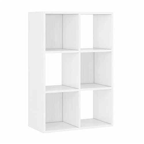 WAHEY Bookcase, 6 Cube Open Storage Organizer Display Bookshelf, HOFB007