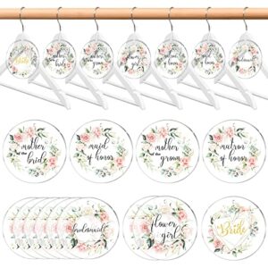 13 pack bridesmaid hanger tags acrylic hangers tag gifts for wedding dress hanger tags with white ribbons party bride hanger tag maid of honors wedding tags for bachelor bridal (pink floral)