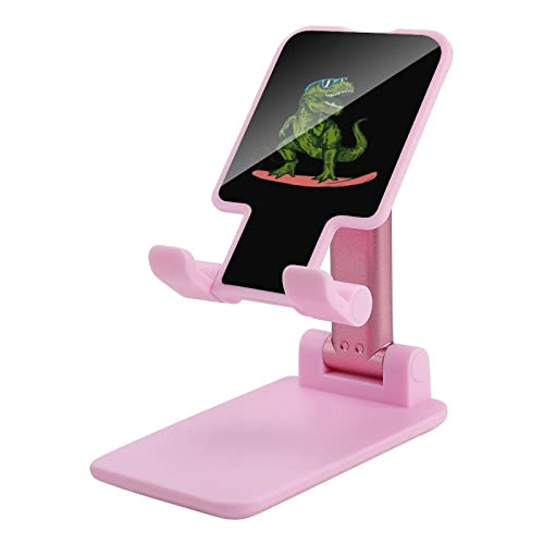 Surfing Dinosaur Foldable Desktop Cell Phone Holder Portable Adjustable Stand for Travel Desk Accessories