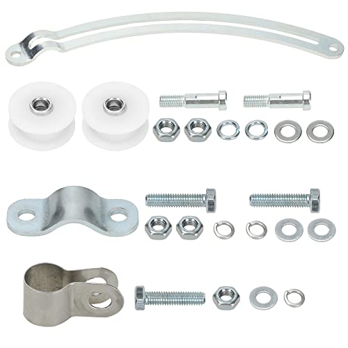 GREHUA Upgrade Arch Idler Pulley Chain Tensioner Roller Adjuster Kit For 4 Stroke 49cc Engine 2 Stroke 80cc 66cc 48cc 50cc 60cc Gas Motorized Bicycle Parts Heavy Duty Rainbow Shape Bracket Silver