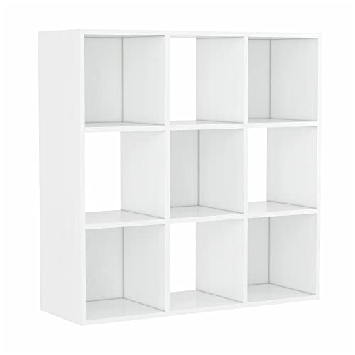 WAHEY Bookcase, 9 Cube Open Storage Organizer Display Bookshelf, HOFB009