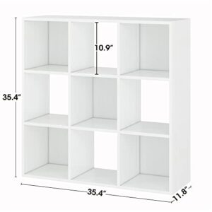 WAHEY Bookcase, 9 Cube Open Storage Organizer Display Bookshelf, HOFB009