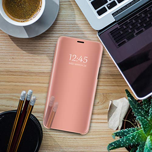 Compatible with Samsung Galaxy A14 5G Case Flip Leather Cover Clear S-View Mirror Shockproof Cover with Kickstand Anti-Scratch Protective Phone Cases Cover for Samsung A14 5G