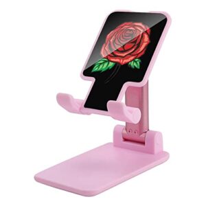 vinage red rose foldable desktop cell phone holder portable adjustable stand for travel desk accessories