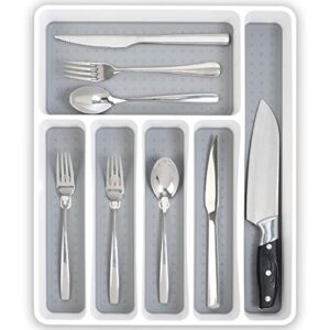 besilord kitchen drawer organizer silverware organizer 6 slots silverware holder utensil organizer cutlery tray plastic flatware organizers