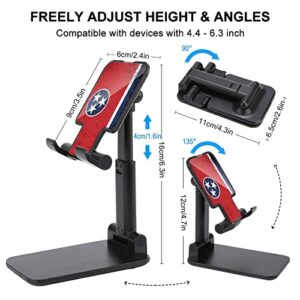 Tennessee State Flag Foldable Desktop Cell Phone Holder Portable Adjustable Stand for Travel Desk Accessories