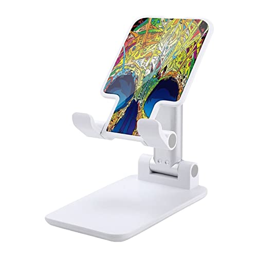 Colorful Skull Cool Foldable Desktop Cell Phone Holder Portable Adjustable Stand for Travel Desk Accessories