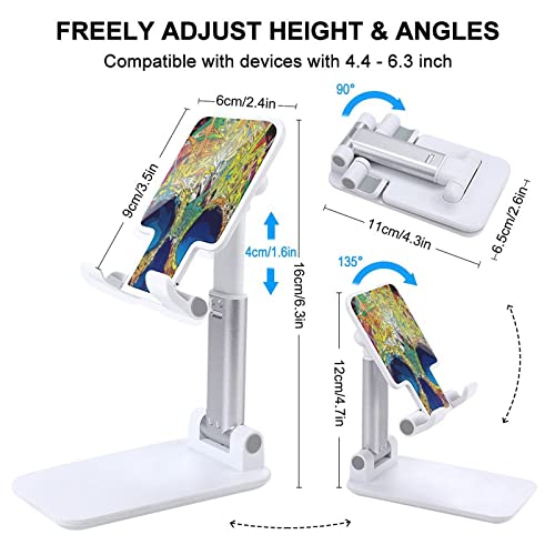 Colorful Skull Cool Foldable Desktop Cell Phone Holder Portable Adjustable Stand for Travel Desk Accessories