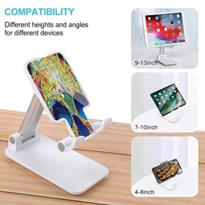 Colorful Skull Cool Foldable Desktop Cell Phone Holder Portable Adjustable Stand for Travel Desk Accessories