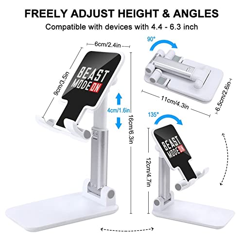 Beast Mode On Foldable Desktop Cell Phone Holder Portable Adjustable Stand for Travel Desk Accessories