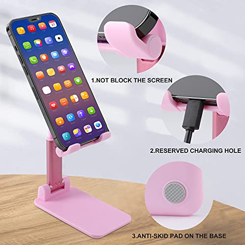 Rainbow Llamas Foldable Desktop Cell Phone Holder Portable Adjustable Stand for Travel Desk Accessories