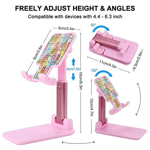 Rainbow Llamas Foldable Desktop Cell Phone Holder Portable Adjustable Stand for Travel Desk Accessories