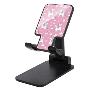rainbow unicorn foldable desktop cell phone holder portable adjustable stand for travel desk accessories