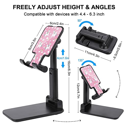 Rainbow Unicorn Foldable Desktop Cell Phone Holder Portable Adjustable Stand for Travel Desk Accessories