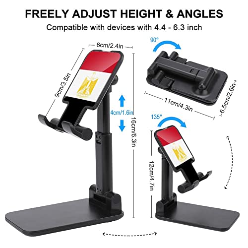 Egypt Flag Foldable Desktop Cell Phone Holder Portable Adjustable Stand for Travel Desk Accessories