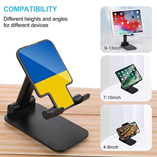 Ukrainian Flag Foldable Desktop Cell Phone Holder Portable Adjustable Stand for Travel Desk Accessories