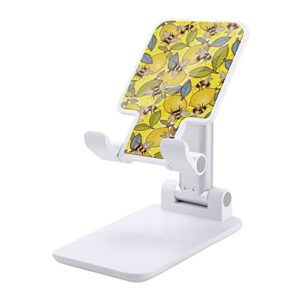 yellow lemon bee foldable desktop cell phone holder portable adjustable stand for travel desk accessories