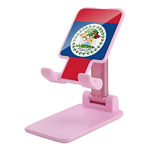 Flag of Belize Foldable Desktop Cell Phone Holder Portable Adjustable Stand for Travel Desk Accessories