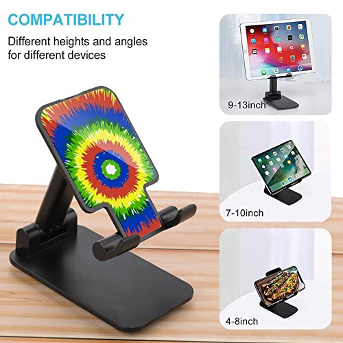 Tie Dye Foldable Desktop Cell Phone Holder Portable Adjustable Stand for Travel Desk Accessories