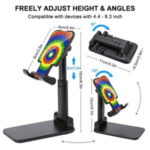 Tie Dye Foldable Desktop Cell Phone Holder Portable Adjustable Stand for Travel Desk Accessories