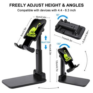 Vegan Dinosaur Foldable Desktop Cell Phone Holder Portable Adjustable Stand for Travel Desk Accessories