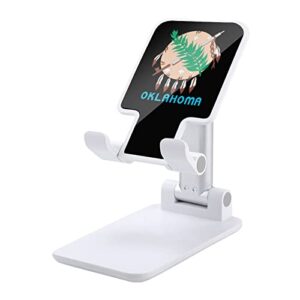 oklahoma state flag foldable desktop cell phone holder portable adjustable stand for travel desk accessories